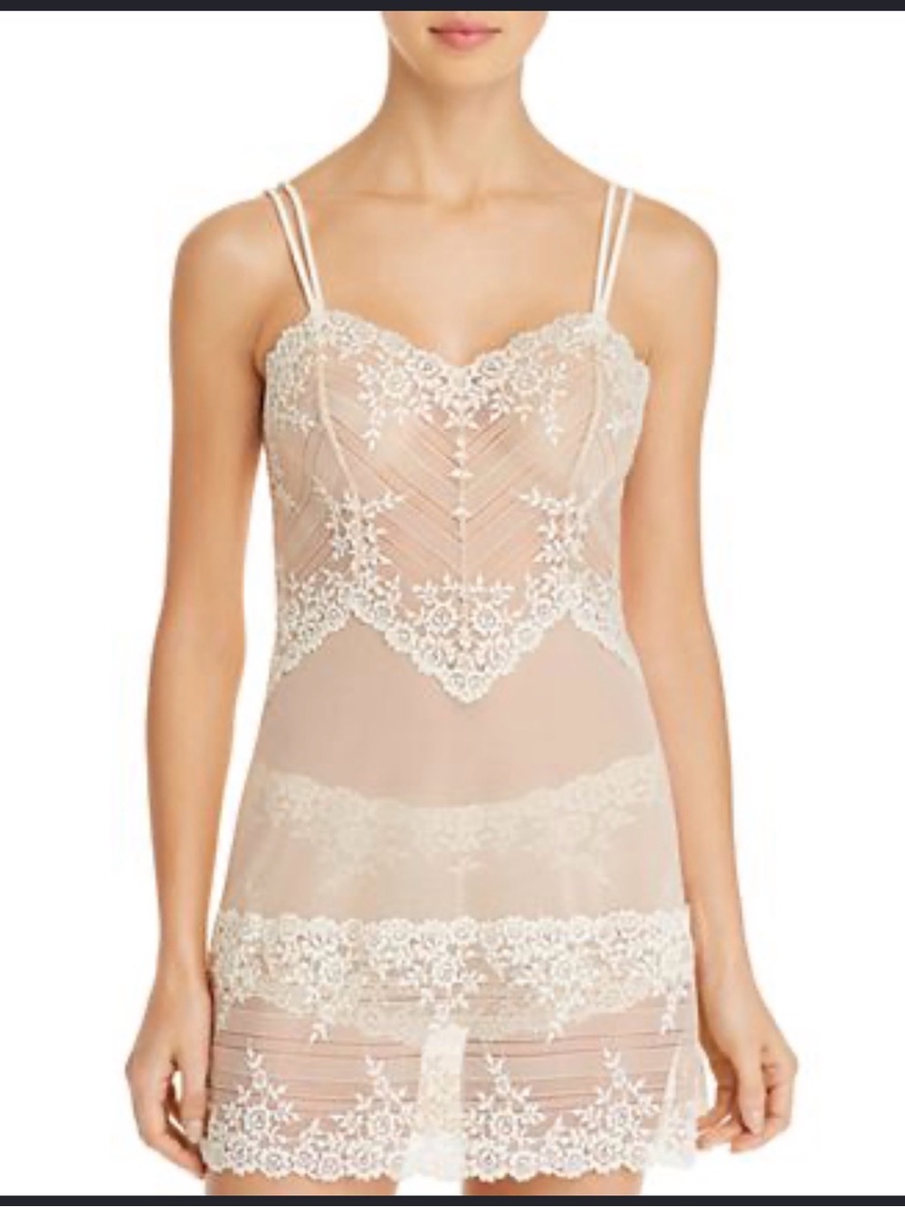 Wacoal Embrace Lace Chemise - Nude/Ivory, Size M